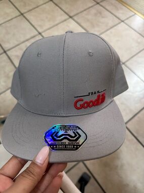 Goodlife Light Gray Snapback Hat with Red Logo